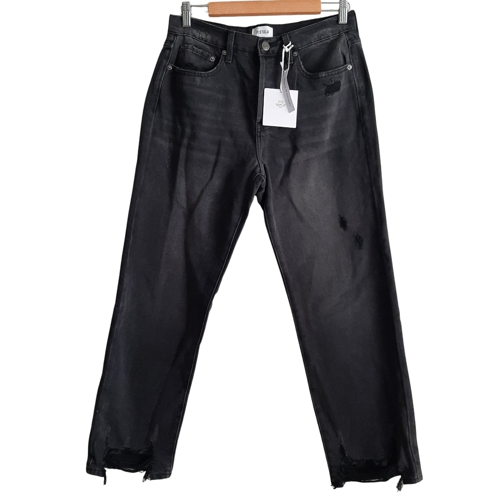 Pistola Charlie High-rise Straight Leg Jeans Black Size 29